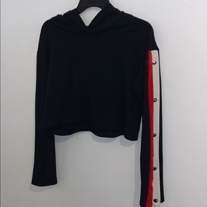 Cropped black hoodie